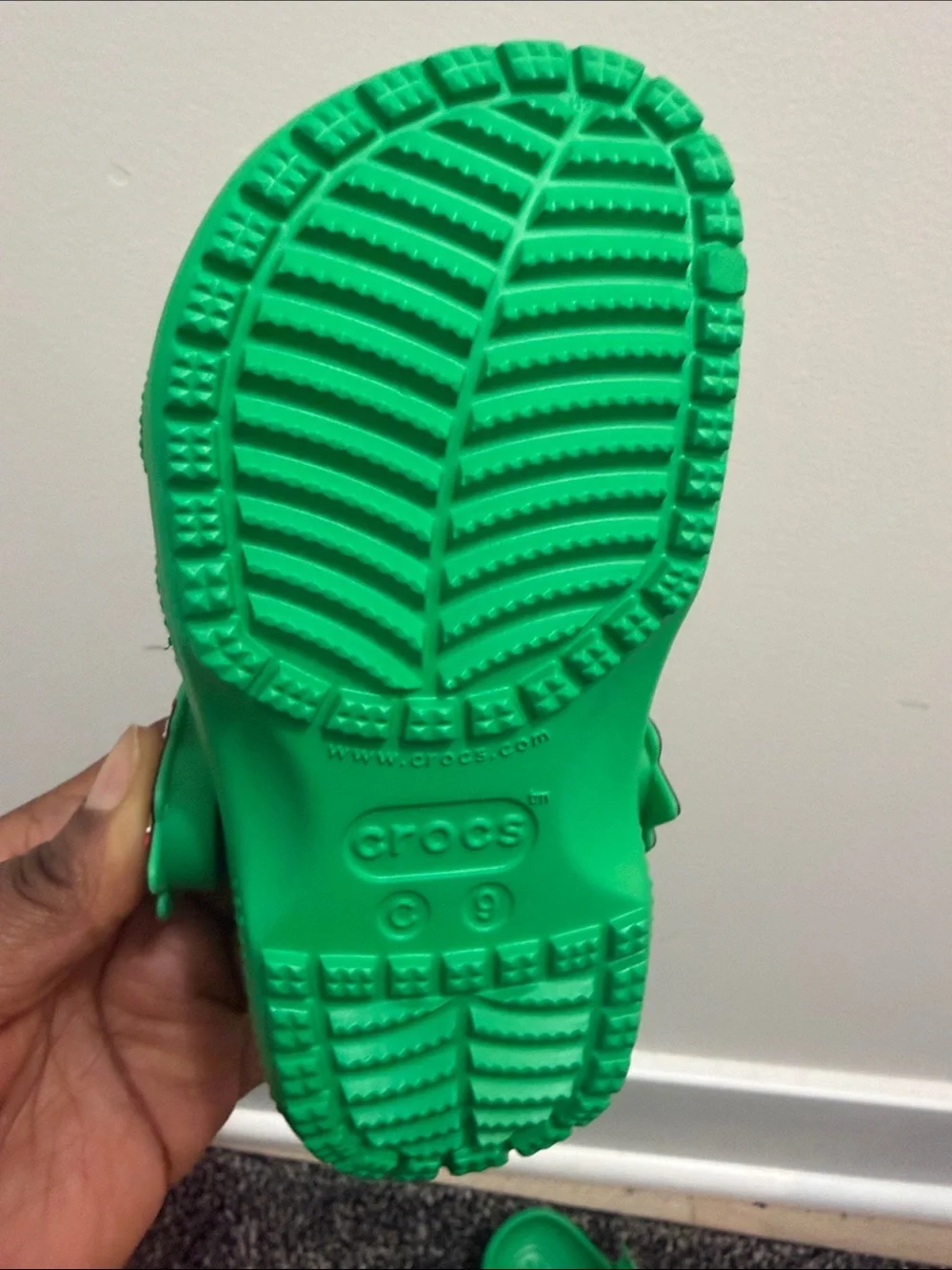 CROCS Kids Green Holiday Clog Sandals with Festive Charms